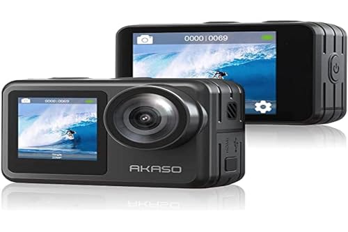 AKASO Brave 7 LE 4K30FPS 20MP WiFi Action Camera with Touch Screen EIS 2.0 Zoom Remote Control 131 Feet Underwater Camera with 2X 1350mAh Batteries Support External Microphone Vlog Camera