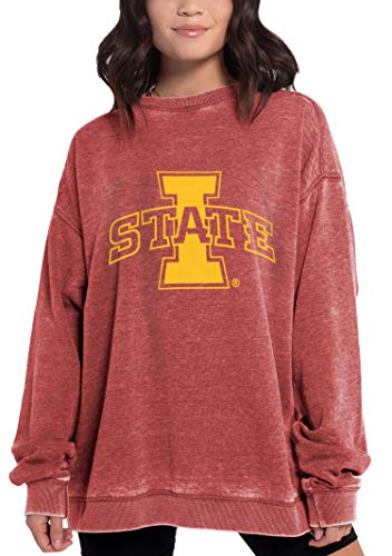 chicka-d NCAA Iowa State Cyclones Womens Campus Pullover, Cardinal, Large (449_TC_PL)