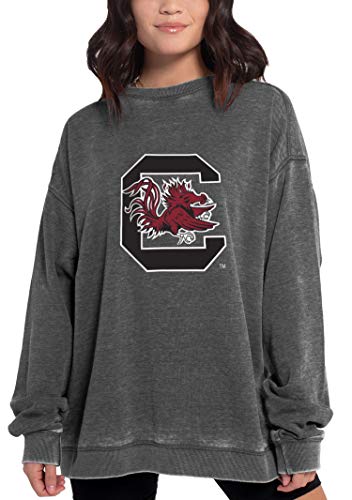 chicka-d NCAA South Carolina Fighting Gamecocks Womens Campus Pullover, Charcoal, Medium (449_TC_PL)