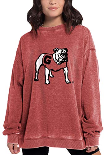 chicka-d NCAA Georgia Bulldogs Womens Campus Pullover, Cardinal, X-Large (449_TC_PL)
