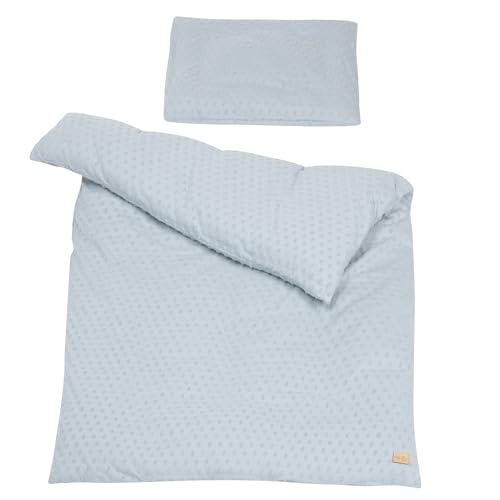 roba Lil Planet Organic Baby Bed Linen Set - 2 Pieces - Duvet Cover 100 x 135 cm + Pillow Case 40 x 60 cm - Organic Cotton Oeko-TEX® and GOTS Certified - Sky Blue
