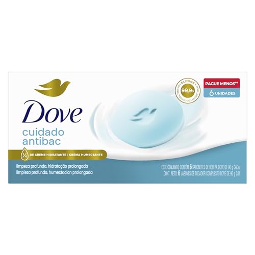 Sabonete em Barra Dove Cuida e Protege, 90g, Pack com 6 Unidades