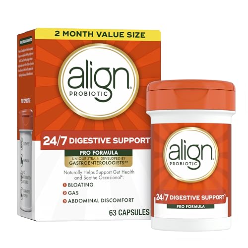Align Probiotic, Pro Formula, Probiotics for Women and Men, Probiotics for Digestive Health, Men and Womens Probiotic Capsules Help Relieve Occasional Bloating & Gas*, 63 Capsules