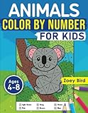 Animals Color By Number For Kids Coloring Activity For Ages 4 8