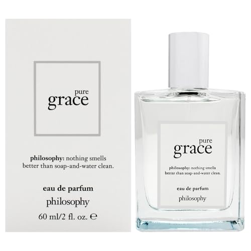 philosophy pure grace eau de parfum - crisp & clean women's perfume - with notes of water lily, leafy greens & musk - long lasting fragrance - 2 fl oz