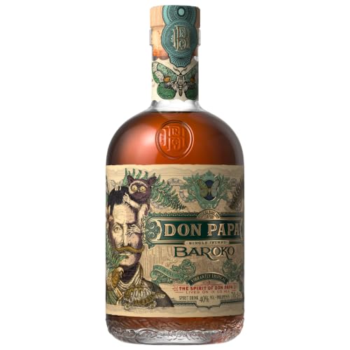 (-33%) Don Papa Baroko | Premium Spirituose auf Rumbasis | Exotischer Geschmack | Aus "Black Gold" Melasse gebrannt | 40% Vol. | 700ML