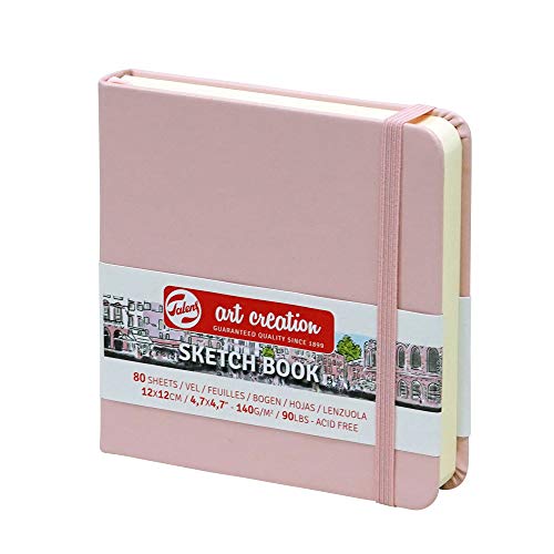 Royal Talens T9314-014M 441750 Talens Art Creation Sketchbook, Drawing Notebook, 4.7 x 4.7 inches (12 x 12 cm), Pastel Pink