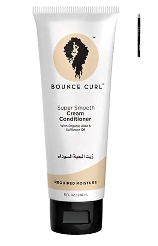 Bounce Curl Super Smooth Cream Conditioner, Lightweight Conditioner Infused with Aloe & Safflower Oil, Hydrating Formula For Fine and Medium Hair Textures, Color Safe & Vegan (8 oz)
