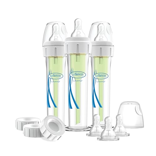 Dr. Brown's Natural Flow AccuFeed Bottle System with Preemie Flow and Level T Nipples, 60 cc, BPA-Free, 0m+, 3-Count