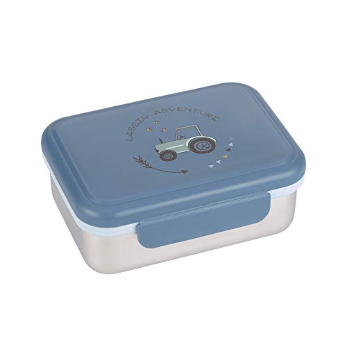 (-34%) LÄSSIG Kinder Brotdose Edelstahl Lunchbox mit Trennwand Adventure Tractor
