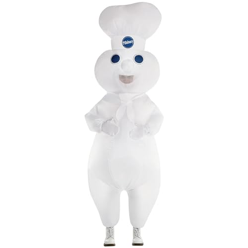 White Pillsbury Doughboy Inflatable Costume Kit - Adult Standard Size (1 Set) - Comfortable & Lightweight Material Perfect for Parties & Events