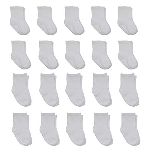Little Me Newborn Baby Socks 20-Pack 0-12 Months Assorted White