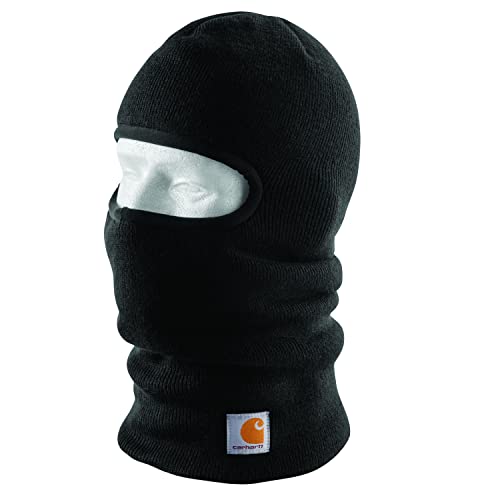 Carhartt Mens Knit Insulated Face Mask Cold Weather Hat, Black, One Size US