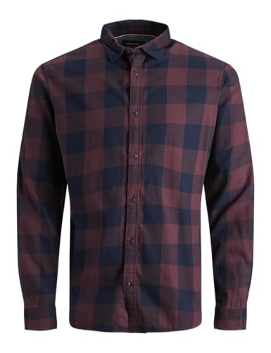 (-26%) JACK&JONES Hemd Slim Fit Business Shirt Weiches Langarm Twill Oberteil aus Baumwolle JJEGINGHAM