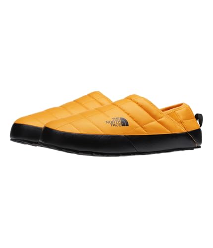 THE NORTH FACE Men's Thermoball Traction Mule V Winter Shoe | Insulated & Water Repellent, Rubber Outsole, Summit Gold/TNF Black, 14