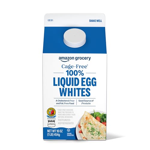Amazon Fresh, Cage Free Liquid Egg Whites, 16 Fl Oz (Previously Happy Belly, Packaging May Vary)
