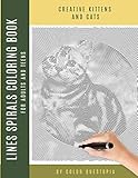 Creative Kittens And Cats Lines Spirals Coloring Book For Adults And Teens Mystery Dots Lines One Color Puzzle Fun One Color Mystery Image Puzzles