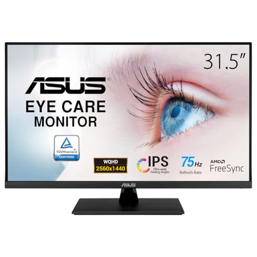 ⚡ BLITZDEAL (-38%) ASUS Eye Care VP32AQ - 31.5 Zoll WQHD Monitor - 75 Hz, 5ms GtG, FreeSync, HDR 10 - IPS Panel, 16:9, 2560x1440 - DisplayPort, HDMI