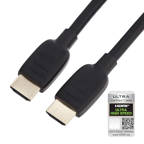Amazon Basics HDMI Cable, 3 Feet, HDMI 2.1 to HDMI Cable (48Gbps), 8K@60Hz 4K@120Hz Certified Ultra High Speed, Black, C