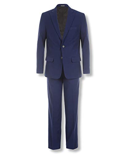 Calvin Klein Boys' 2-Piece Formal Suit Set, Includes Single Breasted Jacket & Straight Leg Dress Pants with Belt Loops & Functional Pockets, Infinity Blue, 20
