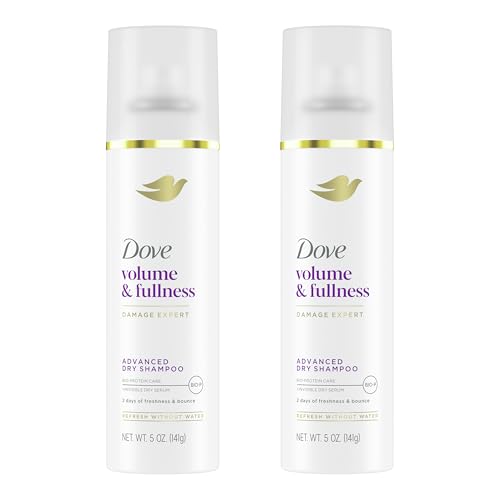 Dove Dry Shampoo Spray, Volume & Fullness, Absorbs Oil to Refresh Hair Without Washing, 5 oz (2-Pack)