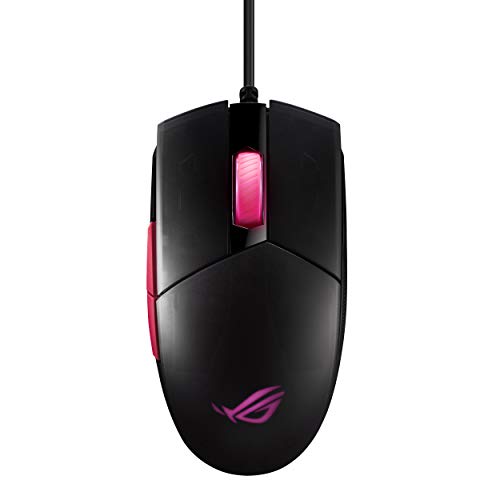 ASUS Optical Gaming Mouse - ROG Strix Impact II Electro Punk Edition | 6,200 DPI Sensor | Wired Gaming Mouse for PC | Ultimate Comfort | Aura Sync RGB