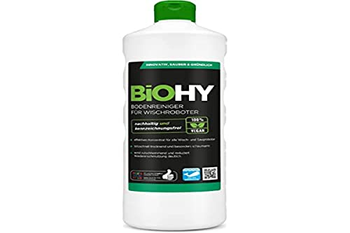 (-45%) BiOHY Bodenreiniger für Wischroboter (1l Flasche) | Reinigungsmittel Konzentrat für alle Wisch & Saugroboter mit Nass-Funktion | Schaumarm & Streifenfrei | Für alle Böden