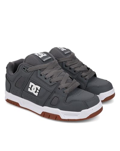 DC Men's Stag Low Top Skate Shoe, Grey/Gum, 11