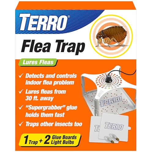 Terro T230 Indoor Electric Flea Trap and Killer - Refillable Flea Traps for Inside Your Home