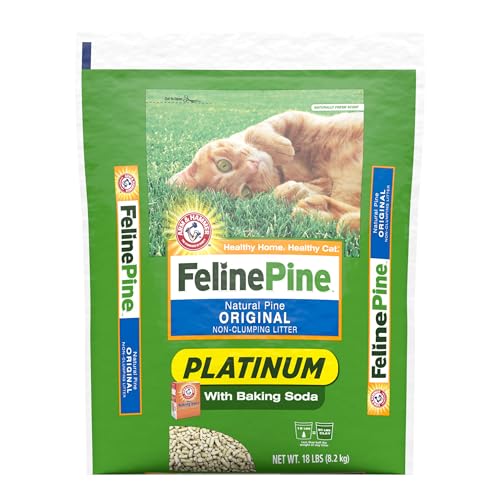 Feline Pine Platinum Non-Clumping Cat Litter, Feline Pine Cat Litter 18lb