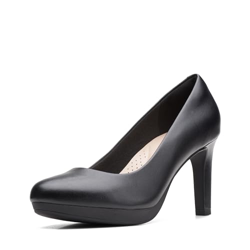 Clarks womens Ambyr Joy Pump, Black Leather, 9 US