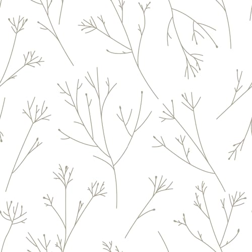 RoomMates brown and white twigs wallpaper on neutral background