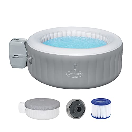 (-21%) Bestway® Lay-Z-SPA® St. Lucia AirJet™ Whirlpool, 170 x 66 cm, 2-3 Personen, rund, Silbergrau