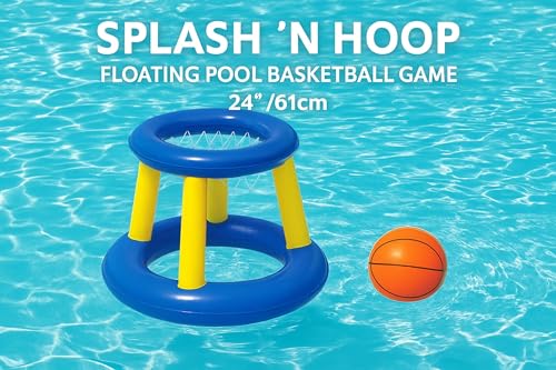 Bestway 52418 Splash N Hoop Opblaasbare Basketbal Zwemmen Set, Drijvend Zwembad Game, Oranje : Bestway