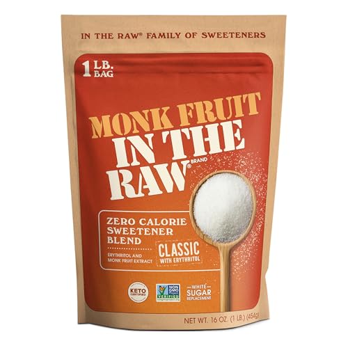 MONK FRUIT IN THE RAW, 16 oz Baker's Bag, Pack of 1, Natural Monk Fruit Sweetener w/ Erythritol, Sugar-Free