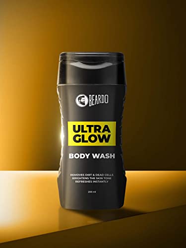 Beardo UltraGlow Body Wash for Men, 200ml | Moisturizes & Hydrates the Skin | Contains Mulberry & Bearberry Extracts for Deep Cleansing & Nourishment 