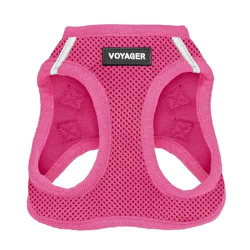 Best Pet Supplies Voyager Step-in Air Harness - All Weather Mesh, Reflective, No Pull Harness for Dogs, Cats - Secure with Hook & Loop Fastener, Buckle, Double D-Rings - Fuchsia, S