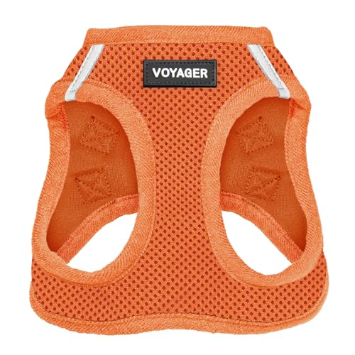 Voyager Step-In Air Dog Harness by Best Pet Supplies - All Weather Mesh Step in Vest Harness for Small and Medium Dogs, Orange, size S - Chest: 14.5 - 16