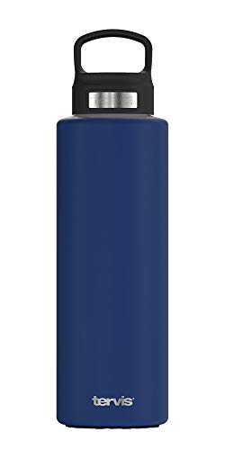 Tervis Powder Coated Stainless Steel Triple Walled Insulated Tumbler Travel Cup Keeps Drinks Cold, 40oz with High Performance Lid, Deepwater Blue