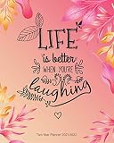 Life Is Better When Youre Laughing 20212022 Two Year Planner 2 Year Monthly Planner Inspirational Quotes Holiday Jan 2021 To Dec 2022 24 Calendar Schedule And Organizer Pink Leaf