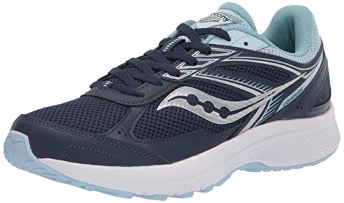 Saucony Women's Core Cohesion 14 Road Running Shoe, Navy/Light Blue, 9.5
