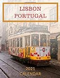 Lisbon Portugal 2021 Calendar Daily Weekly Monthly Planner With Pastel Drawing Of Lisbons Iconic Cable Street Car Tramway