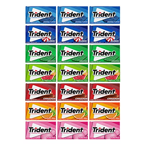 Trident Sugar-Free Chewing Gum Variety Pack Candy, Assorted Flavors, 21 Packs of 14 Pieces (294 Total Pieces)
