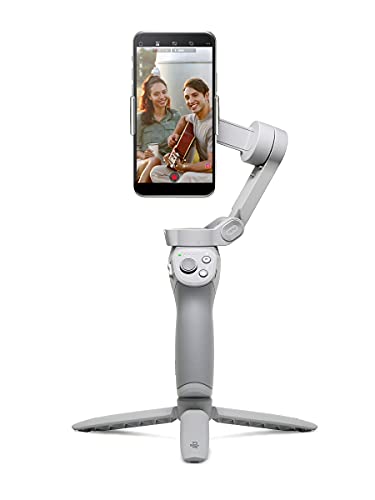 DJI OM 4 - Handheld 3-Axis Smartphone Gimbal Stabilizer with Grip Tripod Vlog YouTube Live Video for iPhone Android (Grey)