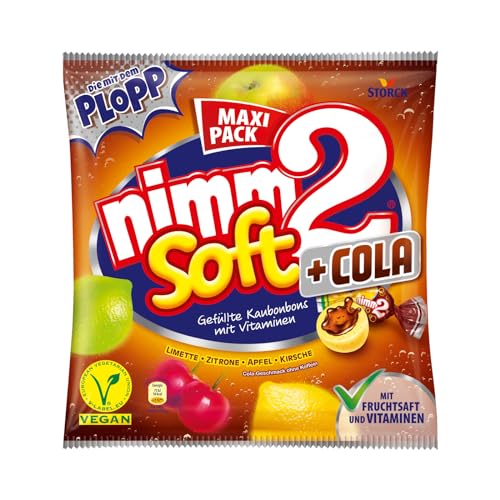 🔥 STARKER PREIS (-30%) nimm2 soft +Cola, Vegane Kaubonbons mit Füllung - 1 x 345 g