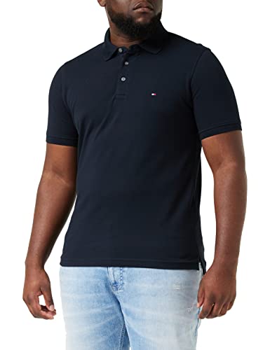 (-39%) Tommy Hilfiger Herren Poloshirt Kurzarm 1985 Slim Fit, Blau (Desert Sky), XS