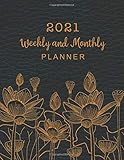 2021 Weekly And Monthly Planner Lotus Flower Hand Drawn Cover A Year 365 Daily 52 Weeks January 2021 Through December 2021 Planner Calendar Time Management Appointment Notebook