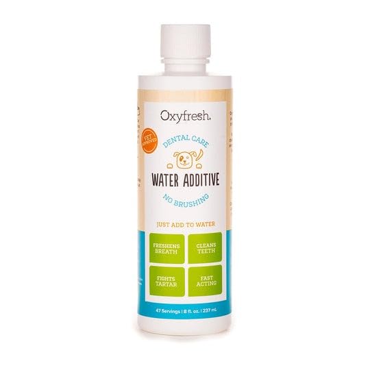 Oxyfresh Premium Pet Dental Care Solution Pet Water Additive: Best Way to Eliminate Bad Dog Breath and Cat Bad Breath - Fights Tartar & Plaque - So Easy, Just Add to Water! Vet Recommended 16 oz.