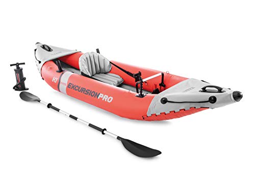 INTEX 68303EP Excursion Pro K1 Inflatable Kayak Set: Includes Deluxe 86in Kayak Paddles and High-Output Pump – SuperTo