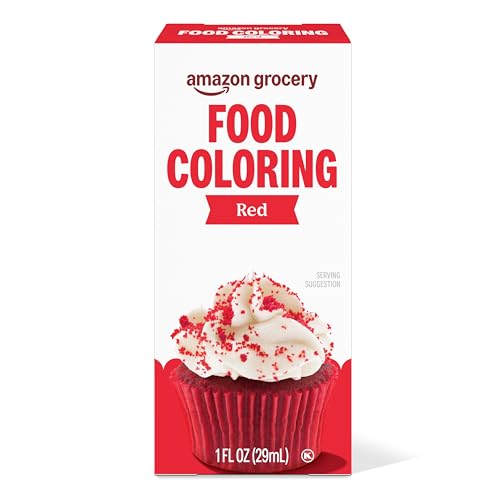 Amazon Grocery, Red Food Coloring, 1 Fl Oz (Previously Amazon Fresh, Packaging May Vary)